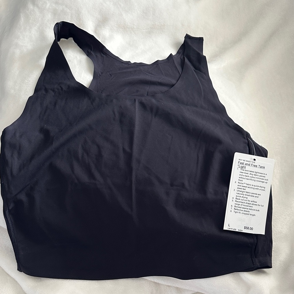 Lululemon fast and free tank light - size large